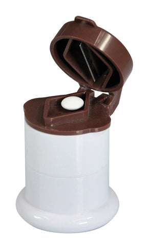 aidapt pill cutter and crusher in white and brown